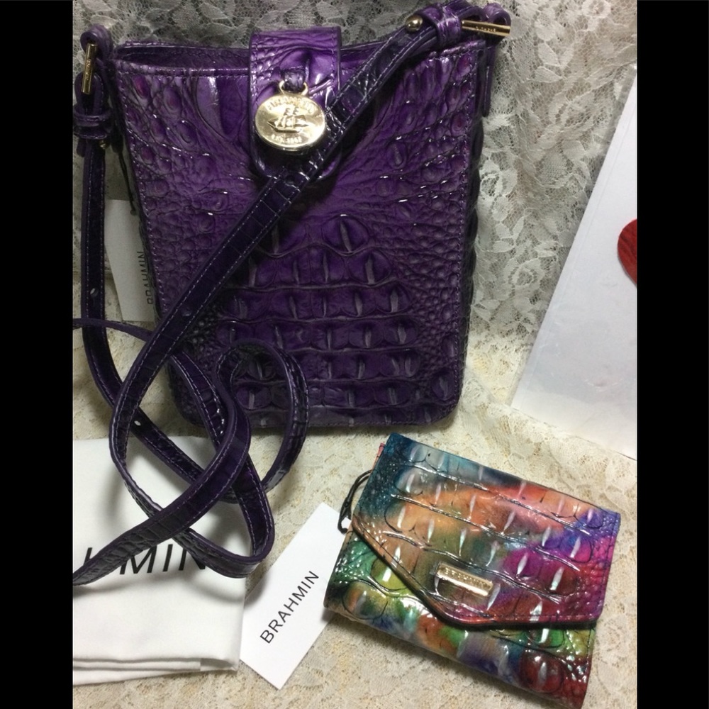 FINAL$ NWT BRAHMIN ULTRAVIOLET CROSSBODY & AWESTRUCK WALLET- bundle offer only